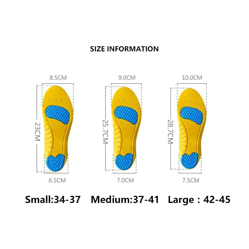 Shock Absorbing Insoles-Yellow/Blue